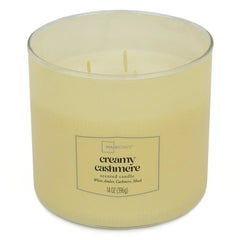 Mainstays Textured Wrapped Candle Creamy Cashmere, 14 Ounce