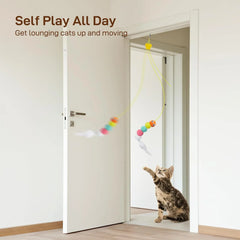 IZEYNO 6 Pack Retractable Cat Toys with Bell, Multicolor Catnip Hanging Toys for Cat, Kitty, Kitten - USA MEGA SHOP