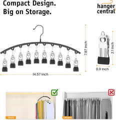 Hanger Central 2 Pack Non Slip Legging Hangers with 10 Clips