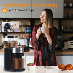 VAVSEA Burr Coffee Grinder, Electric Coffee Bean Grinder with 18 Precise Grind Settings, 3-18 Cup, for Espresso/Drip/Pour over/Cold Brew/French Press - USA MEGA SHOP