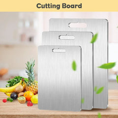 New Titanium Cutting Boards - 100% Pure Titanium Cutting Boards for Kitchen - Cutting Edge Hygiene & Durability, Double Sided Medical-grade Titanium Cutting Mat from Japan - USA MEGA SHOP