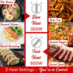 Brentwood 1.6-Qt. Multi-Function Electric Hot Pot Cooker with Stainless Steel Food Steamer and Ceramic Non-Stick Coating, White, HPS-3162W, HPS-3162W