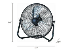 Mainstays 20" 3-Speed High Velocity Tiltable Black Steel Floor Fan