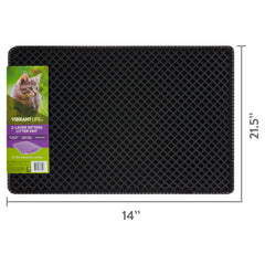 Vibrant Life 2-Layer Sifting Cat Litter Mat, Black, 21.3" x 14"