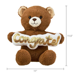 Congrats Gift Card Holder Bear Plush, Tan, 10.5", by Way To Celebrate