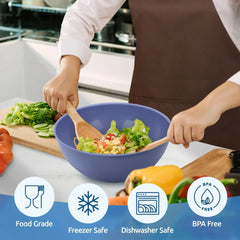 Walchoice Mixing Bowls with Airtight Lids Set of 6, Plastic Nesting Bowls Prep Bowls for Mixing, Serving, Kitchen Preparing, Storage, Microwave & Freezer Safe