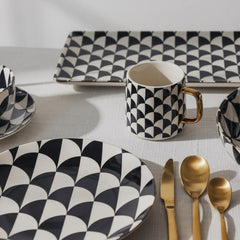 Thyme & Table 14 fl oz Emmett Black and White Stoneware Mug