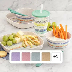 Member's Mark 20-Piece Break-Resistant Wheat Straw Kids Dinnerware Set (Assorted Colors)
