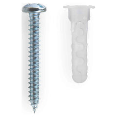 Hillman Caiman Multi-material Wall Anchors, #8-14, Nylon and Steel, 40 lb., White, 4 sets