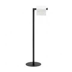 Toilet Paper Holder Stand, Free Standing Toilet Paper Roll Holder for 5 Spare Rolls, Modern Bathroom Toilet Paper Stand, Black