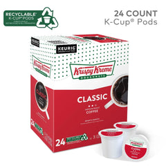 Krispy Kreme Classic Coffee, Medium Roast K-Cup Coffee Pods, 24 Count