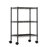 Estantería metálica de 3 niveles edx, 60 cm AN X 35 cm PR X 76 cm AL Estantes de almacenamiento de alambre ajustables en altura con capacidad de hasta 340 kg, Negro