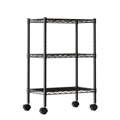 Estantería metálica de 3 niveles edx, 60 cm AN X 35 cm PR X 76 cm AL Estantes de almacenamiento de alambre ajustables en altura con capacidad de hasta 340 kg, Negro