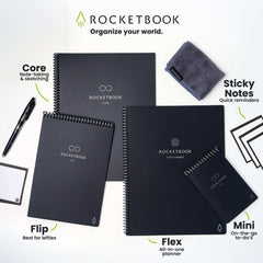 Rocketbook Smart Reusable Core Notebook - Dotted, Executive Size, Black - USA MEGA SHOP