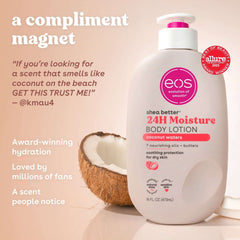 eos Shea Better Body Lotion - Coconut Waters, Made for Dryness, 16 fl oz.