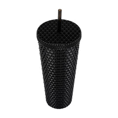 Mainstays 26-Ounce Capacity Plastic Double Wall Insulated Iridescent Textured Tumbler with Straw, Black