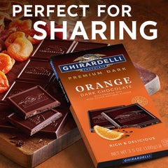 GHIRARDELLI PREMIUM DARK Orange Dark Chocolate Bar, 3.5 oz Bar