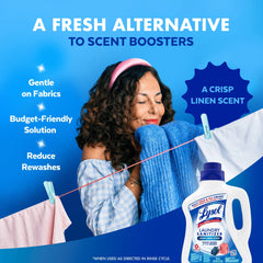 Lysol® Laundry Sanitizer Additive, Laundry Detergent Additive, 0% Bleach, Crisp Linen Scent, 90 oz - USA MEGA SHOP