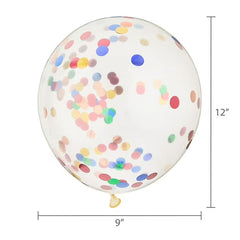 12" Multi-Color Foil Confetti Balloons, 5 Count, by Way To Celebrate