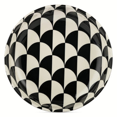 Thyme & Table Emmett 3-Piece Ceramic Nesting Low Bowl Set Black and White