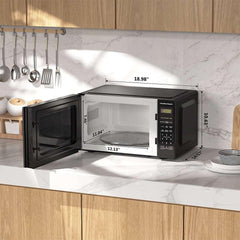 Hamilton Beach 0.9 Cu ft Countertop Microwave Oven, 900 Watts, Black Stainless Steel, New - USA MEGA SHOP