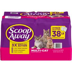 Scoop Away Multi Cat Litter With Meadow Fresh Scent, 38 lb. Box - USA MEGA SHOP