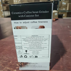 Baalaka Manual Coffee Bean Grinder Small, Ceramic Burr, 2 x 11oz Glass Jars, Stainless Steel Handle for Drip, Espresso, French Press & Turkish Brew