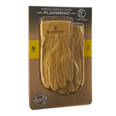 Plainsman Tan Leather Gloves, 2 Pairs