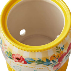 The Pioneer Woman Sweet Romance Ceramic Garlic Keeper with Lid