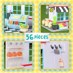 Honey Bee Acres The Buzz General Store - Complete Dollhouse Playset with Miniature Doll Figure, 56 Pieces, Children Ages 3+