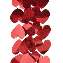 Holographic Heart Chain Garland, Red, 8', Valentine's Day by Way To Celebrate