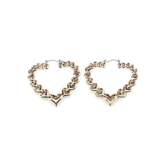 No Boundaries Gold Tone Heart Hoop Earrings, Women’s