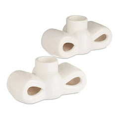 Stoneware Bow Valentine's Day Taper Candle Holders, White, 2 Count, by My Texas House