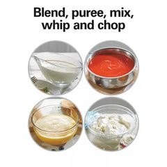 Hamilton Beach 3-in-1 Hand Blender with Wisk 59768: Immersion Handheld Mixer, 2 Speeds, Dishwasher-Safe, 225W, Black