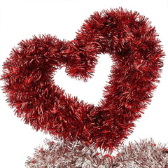 Tinsel Hearts Hanging Decoration, Red and Pink, 19", Valentine's Day by Way To Celebrate