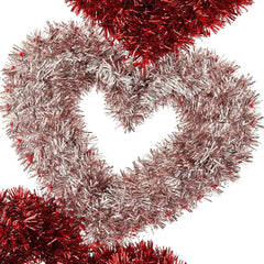 Tinsel Hearts Hanging Decoration, Red and Pink, 19", Valentine's Day by Way To Celebrate