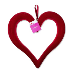 Flocked Heart Wreath, Dark Red, 15", Valentine's Day by Way To Celebrate