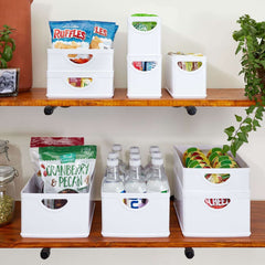 iDesign 9-Piece Recycled White Stacking Kitchen and Pantry Storage Set