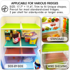 Refrigerator Liners, Maynest Washable Mats Covers Pads, Home Kitchen Gadgets Accessories Organization for Top Freezer Glass Shelf Wire Shelving Cupboard Cabinet Drawers (3 Blue+3 Green+2 Red)