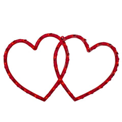 17" Lighted Double Heart Valentine's Day Window Silhouette