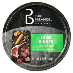 (8 pack) Pure Balance Lamb Flavor Pate Wet Dog Food Grain-Free 3.5oz Cup