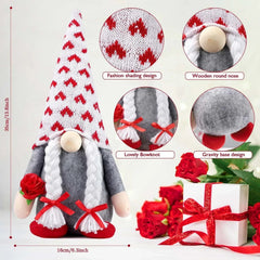 Ayieyill Valentines Day Decor 2pcs Valentine Gnomes Plush Valentines Day Decoration Valentines Home Table Decor Scandinavian Tomte Elf Gnomes Ornaments Sweet Valentines Day Gifts for Him Her
