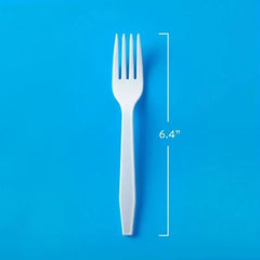 White Plastic Forks, Heavyweight (600 Ct.)