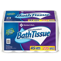 Ultra Premium Soft and Strong Bath Tissue, 2-Ply Large Roll Toilet Paper (235 Sheets, 45 Rolls)