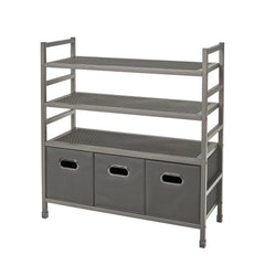 neatfreak 4-Tier Stackable Metal Storage Rack with Fabric Bins - USA MEGA SHOP