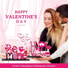 Ayieyill Valentines Day Decorations, 4Pcs Valentines Love Tabletop Decor for Gift Dining Room Table Wedding Anniversary Party Supplies Décor Tray Decor
