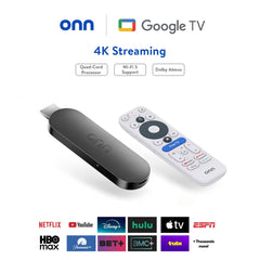 onn 4K Streaming Device, Google TV with Gemini (NEW 2026 Model) - Fast Streaming, Ultra HD, 8GB Storage, 2GB RAM, Remote With Voice Control - U.S. Compatible only
