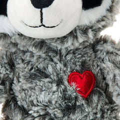 Small Raccoon Plush, Gray and White, 12", Valentine's Day by Way To Celebrate