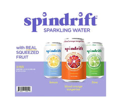 Spindrift Assorted Blood Orange Tangerine, Lemon and Lime Sparkling Water, 2 oz. 24 cans