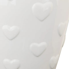 Ceramic Valentine's Day Heart Vase, White, 12", by My Texas House